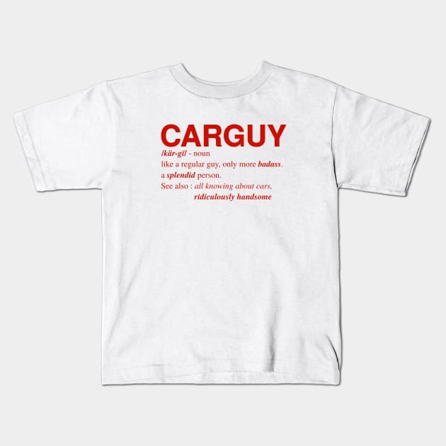 Car-Guy Kids T-Shirt by Riel